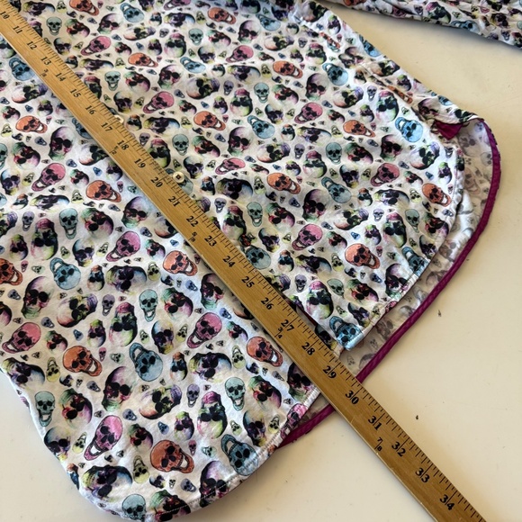 Visconti Black Multicolor Skull AOP Long Sleeve Button Up Shirt Mens MEDIUM - Picture 7 of 7